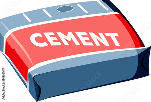 Icon of heavy cement bag for construction and building applications with durable packaging