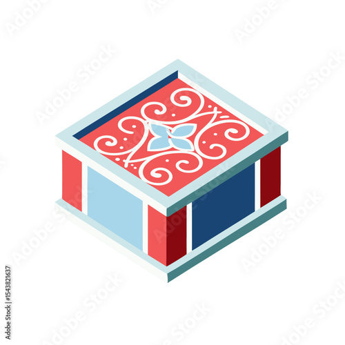 Icon of decorative ceramic tile with intricate patterns for stylish flooring and wall design