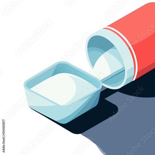 Icon of bag of plaster gypsum with a pouring scoop for construction and repairs