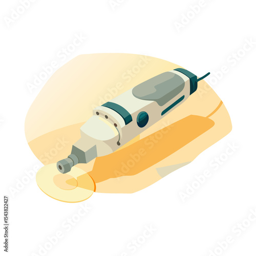Icon of isometric design of an oscillating multi-tool for various DIY tasks 