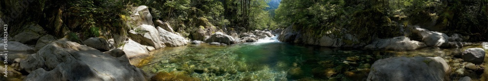 Fototapeta premium Panoramic 360 degree hdr river landscape nature high definition view