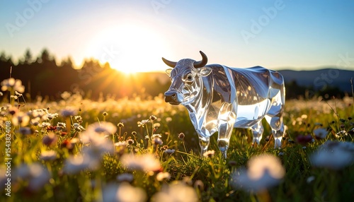 Glass Cow Sunset Meadow.