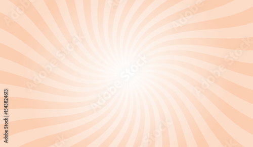 Yellow swirl sunburst background. Apricot yellow radial retro glowing rays banner. Abstract retro whirlwind starburst vector abstract background. Twisted radial illustration.