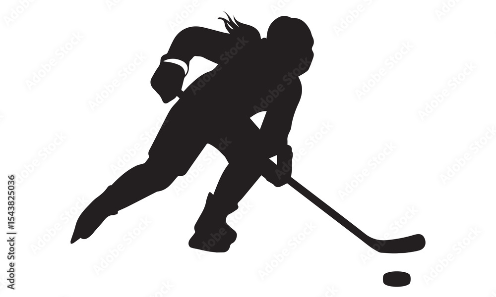 Fototapeta premium Hockey a girl playr icon vector illustration art design