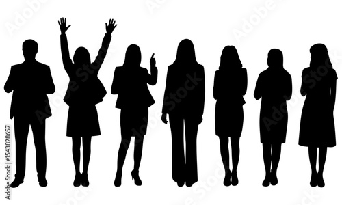 Silhouette of diverse business professionals group