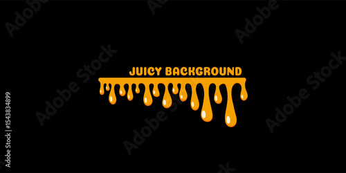 Black background with juicy orange drops and text space