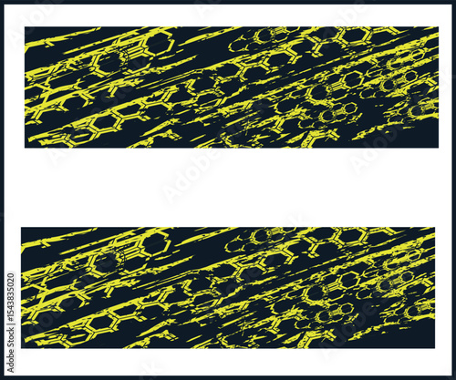 Two Cars with Geometric Wraps Red Classic and Green Modern Sportscar