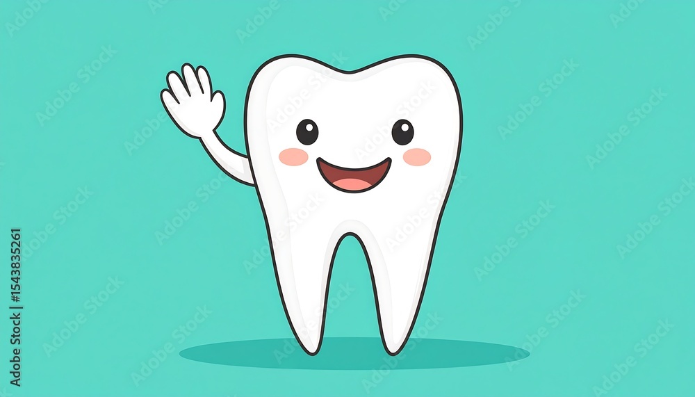 Happy Tooth Waving Hello. Happy Tooth Waving Hello.
