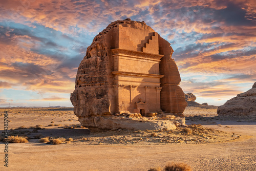 Tomb of the Lion of Kuza, Hegra, in AlUla, Saudi Arabia