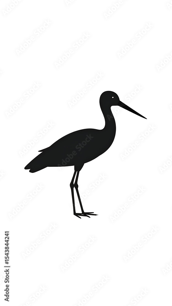 Obraz premium Black Silhouette Bird Profile.
