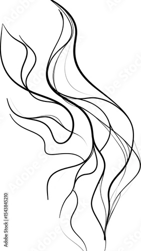 Abstract Black Line Art Waves.