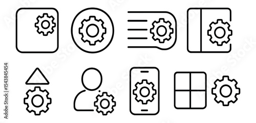 Settings, configuration line icon set. essential tools, gear, ui icons collection