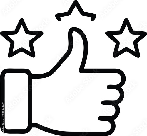 Simple graphic icon featuring a hand giving a thumbs up Design conveys positivity agreement approval and satisfaction in a minimalist way