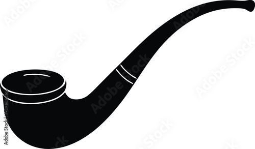 : classic smoking pipe silhouette vector