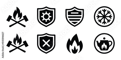 Fire department emblem badge detailed illustration


