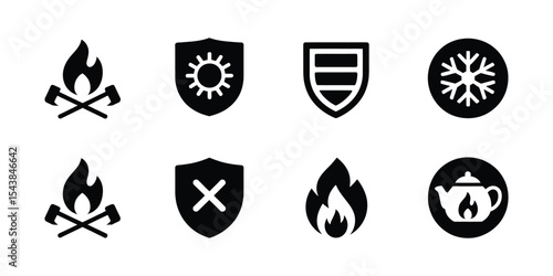 Fire department emblem badge detailed illustration

