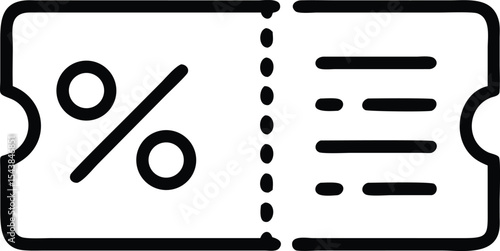 Discount coupon, simple ticket icon