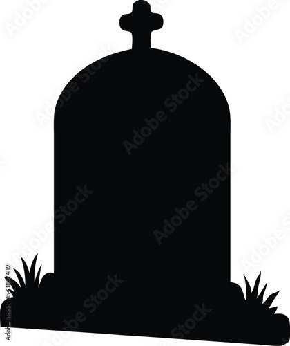 gravestone silhouette vector illustration