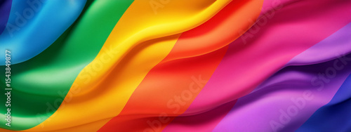 Vibrant flowing rainbow flag representing LGBTQ+ pride and diversity, perfect for background