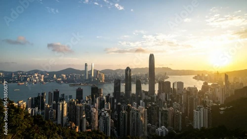 Wallpaper Mural Hong Kong Skyline at Sunrise: A Panoramic View of the City's Iconic Skyscrapers and Harbor Torontodigital.ca
