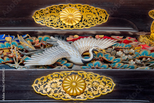 Detail of ornately decorated gate, Nijo Castle, Kyoto, Japan