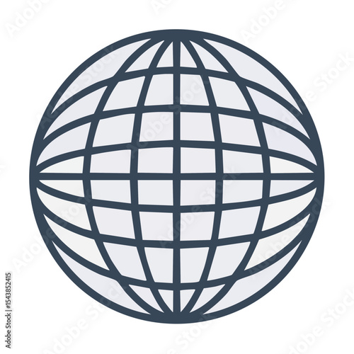 Illustration of a Global Sphere with Meridian and Parallel Lines for Global Communication Concept Worldwide Network