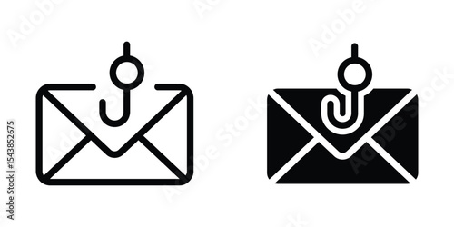Email phishing icon. Email Phishing icon in thin outlined.