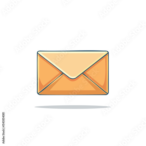 Cartoon Illustration of a Tan Colored Envelope for Letters and Correspondence