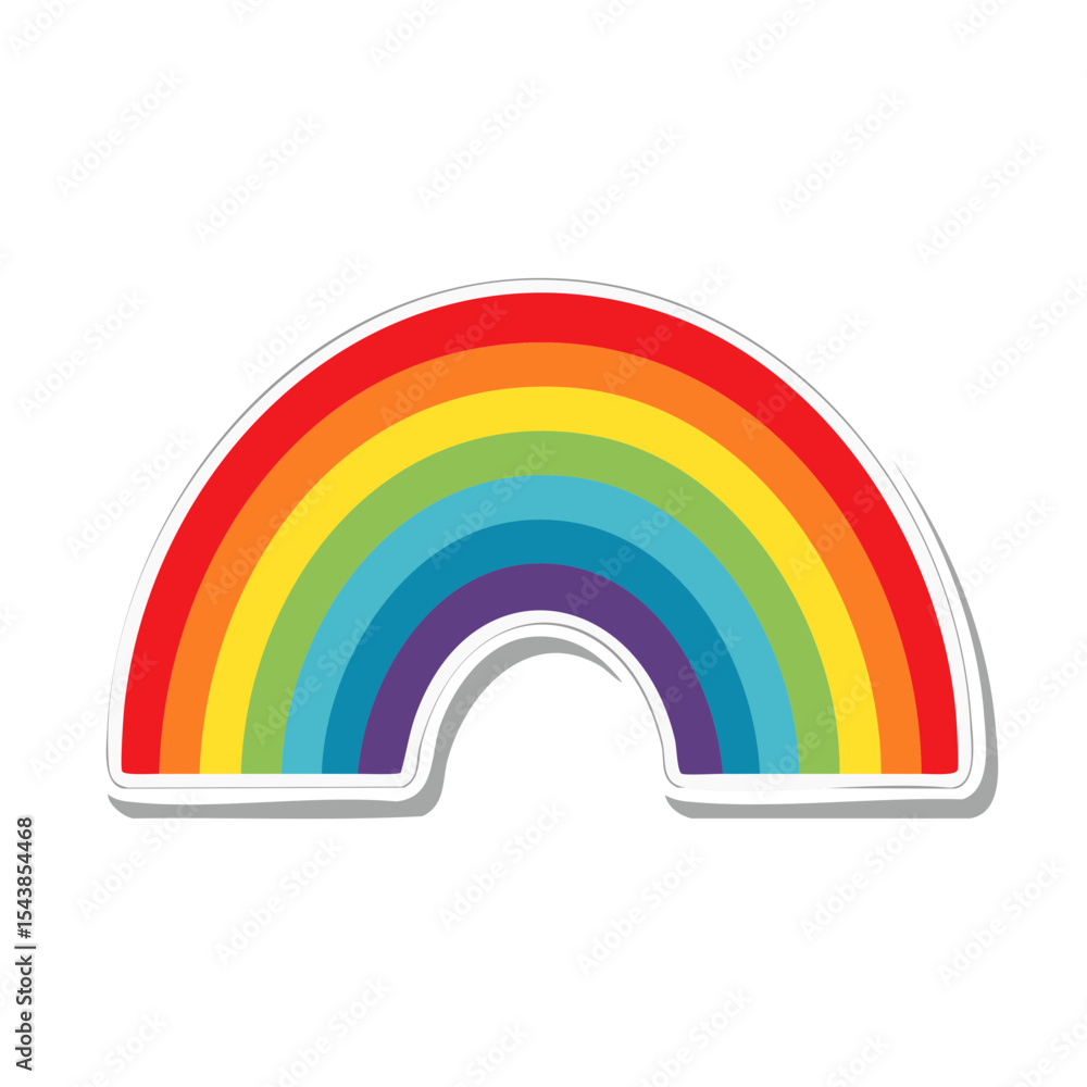 Fototapeta premium Stylized Rainbow Arch Illustration Seven Colors with Shadow Effect on Black Background Pride Weather Phenomenon Bright
