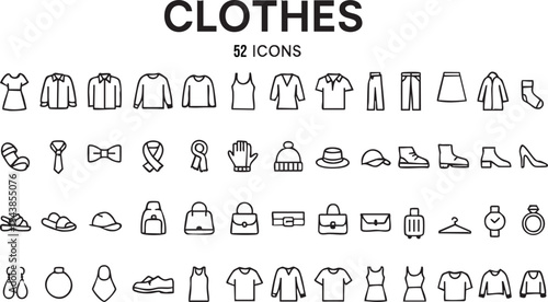 a set of clothes line icons