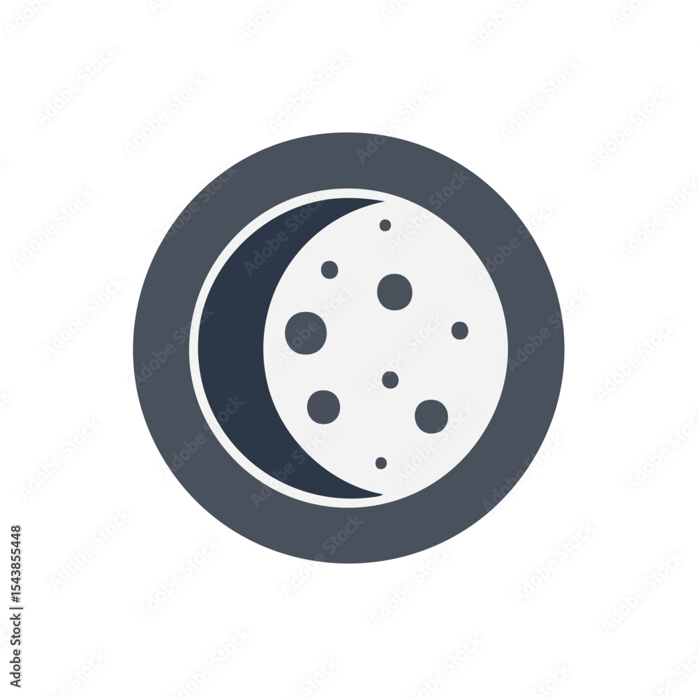 Mystical Moon Phase Icon with Craters on Black Background Abstract Celestial Symbol Mystical Moon Phase Icon with Craters on Black Background Abstract Celestial Symbol