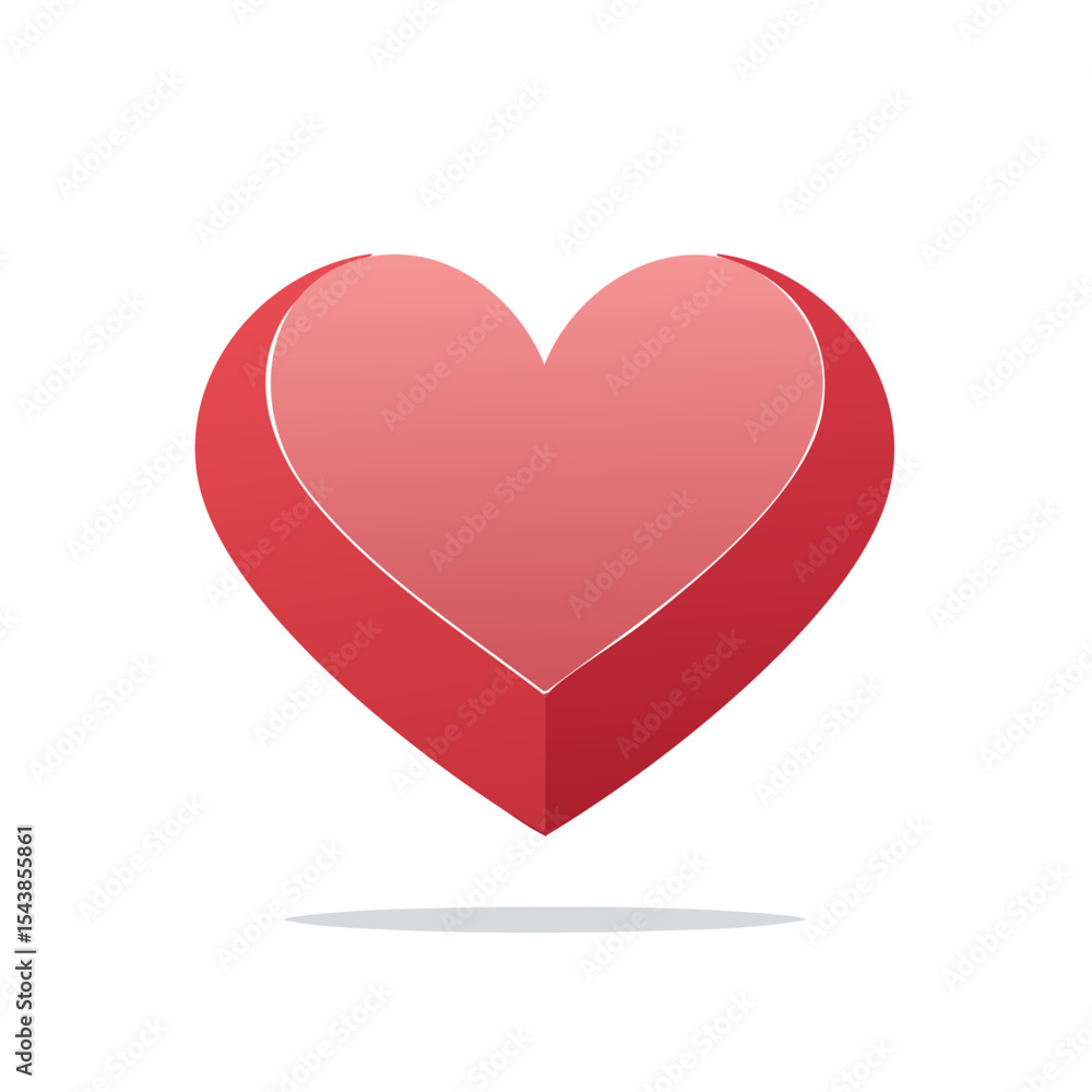 Stylized Floating Red Heart Symbol of Love Romance and Valentine's Day Stylized Floating Red Heart Symbol of Love Romance and Valentine's Day