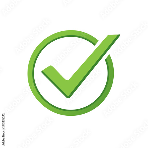 Green Check Mark Symbol in Circle on Black Background Represents Approval and Confirmation