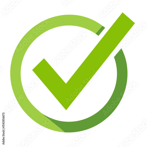 Green Check Mark in Circle for Validation, Approval, and Task Completion