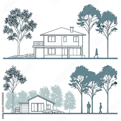 house with trees