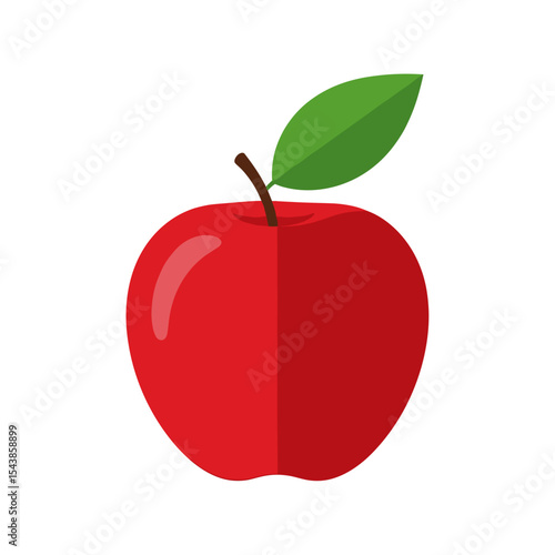 Wallpaper Mural Red apple with green leaf isolated on white background
 Torontodigital.ca