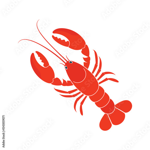 Red Lobster Illustration on White Background