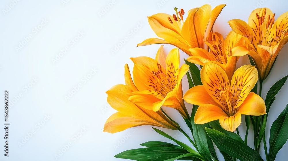 Obraz premium Vibrant Yellow Lilies Blossoming in Nature