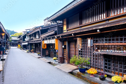Traditional architecture in old town, Sannomachi street, Takayama, Japan