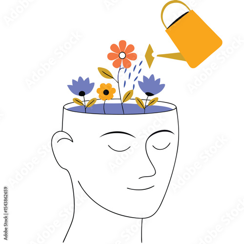 Mental health care, psychological therapy concept.