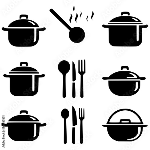 set of kitchen utensils vector