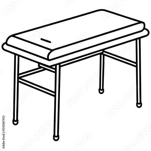 Medical Exam Table Line Art 