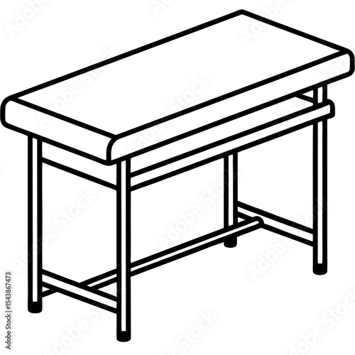 Medical Exam Table Line Art 