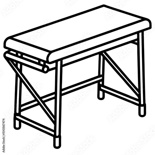 Medical Exam Table Line Art 