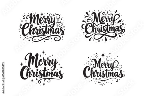Merry Christmas lettering designs