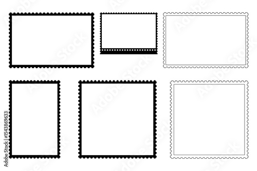 Blank Postage stamp frame set