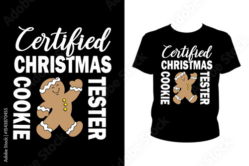 Certified Christmas cookie taster Quotes svg, Christmas Svg, t-shirt design for prints, Xmas t-shirt design cut file