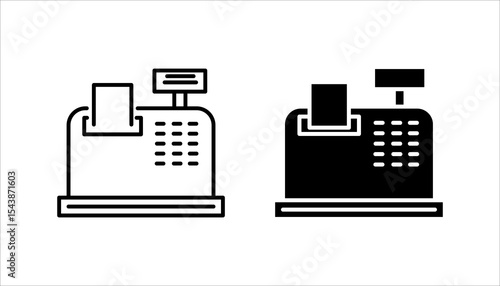cash register machine icon set. vector illustration
