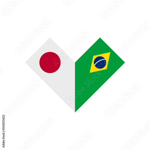 Free Download friendship concept. heart shape icon of japan and brazil flags. vector illustration isolated on white background - GFXLoad