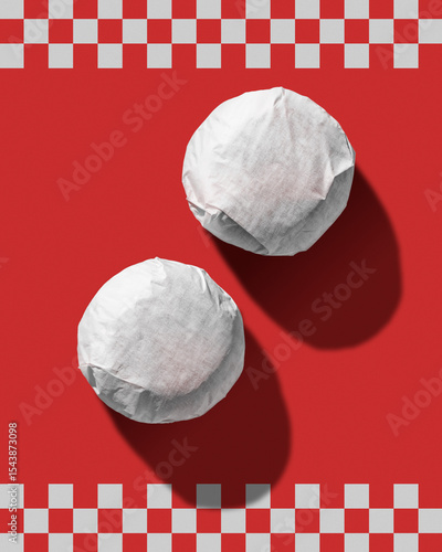  Hamburguer Fast Food Deli Paper Mockup Isolated
